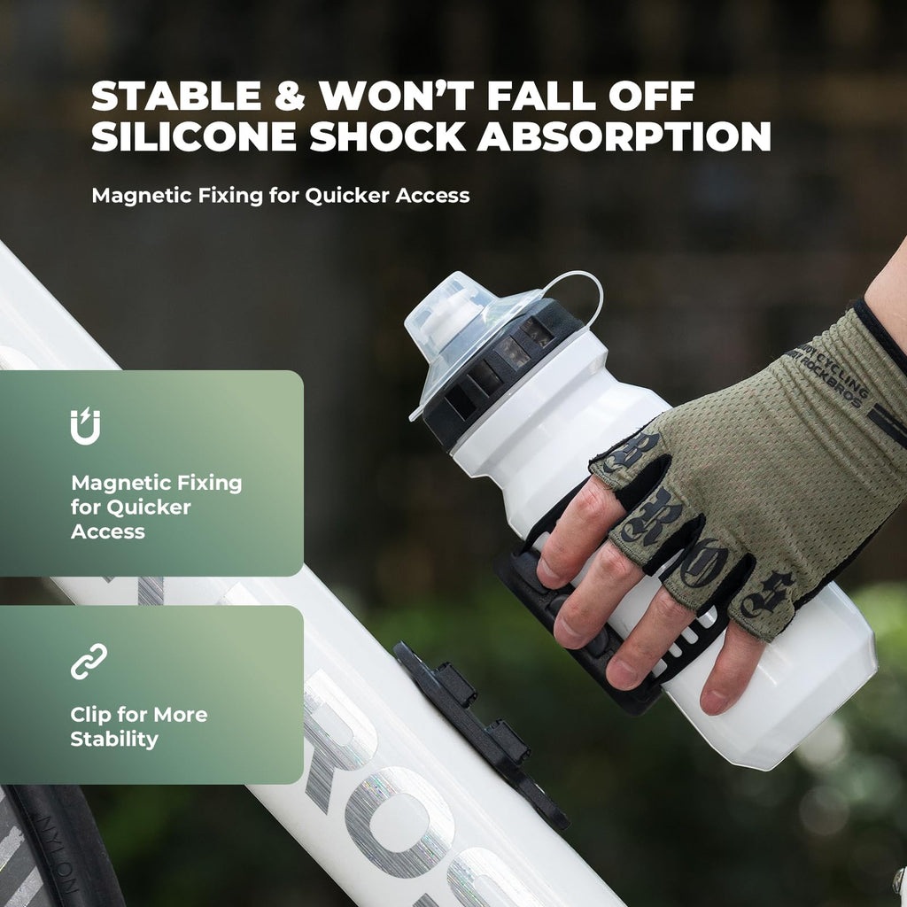 Magnetic Strap Bike Water Bottle Holder with Quick Release Button
