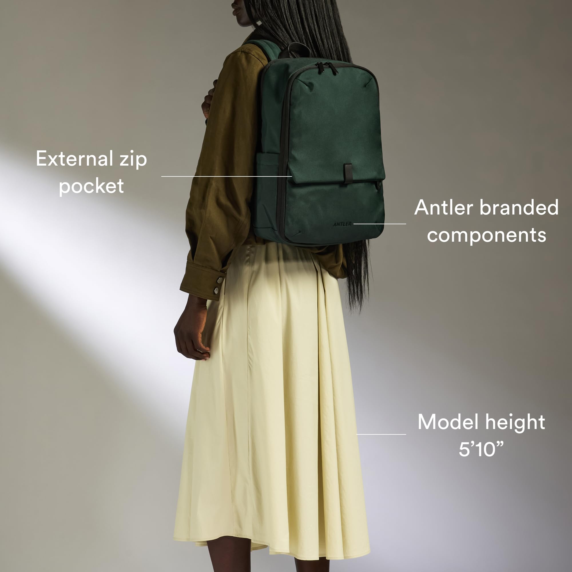 Lightweight Urban Backpack with Laptop Pocket and Suitcase Sleeve