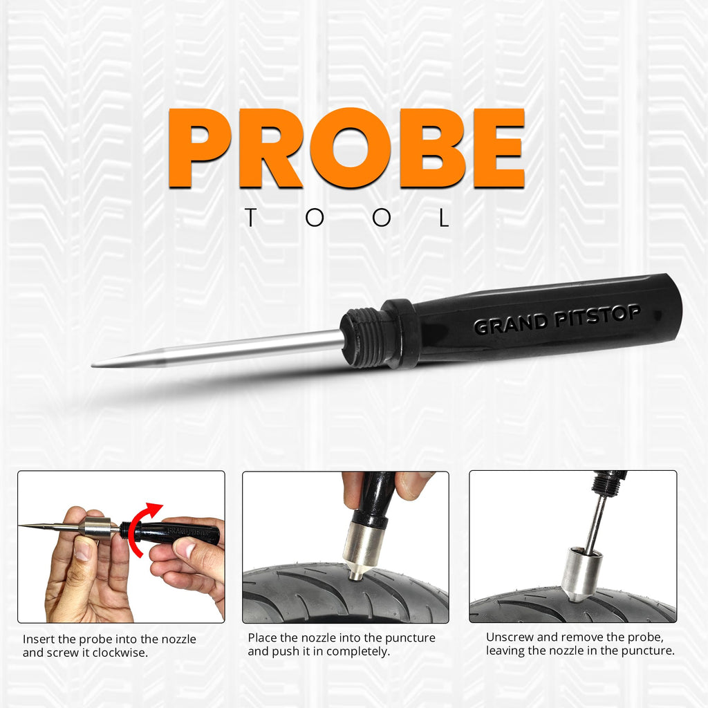 Tubeless Tire Repair Gun Kit with Mushroom Plugs for Cars and Motorcycles