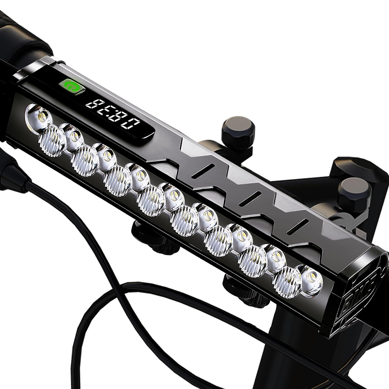 4800 Lumen USB Rechargeable Bike Light with Wide Beam Power Display