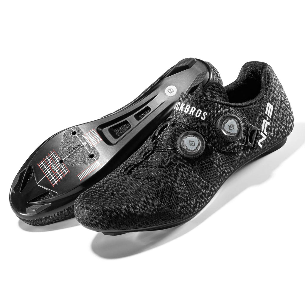 Unisex Breathable Clipless Road Cycling Shoes with Dual Dial Closure