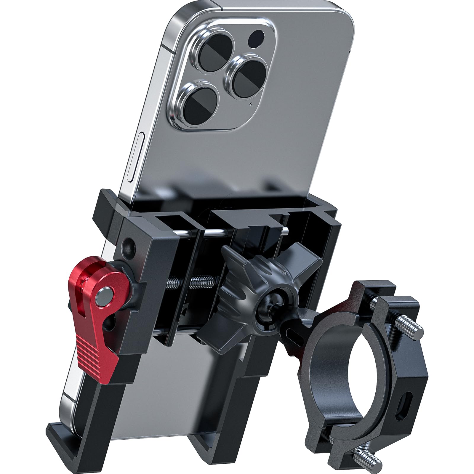 Aluminum Handlebar Phone Mount with 360 Degree Rotation for Bikes