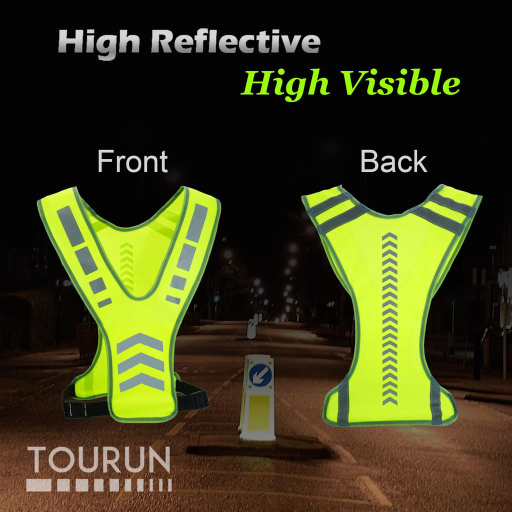 Reflective Running Safety Vest with Pocket for Night Cycling and Walking