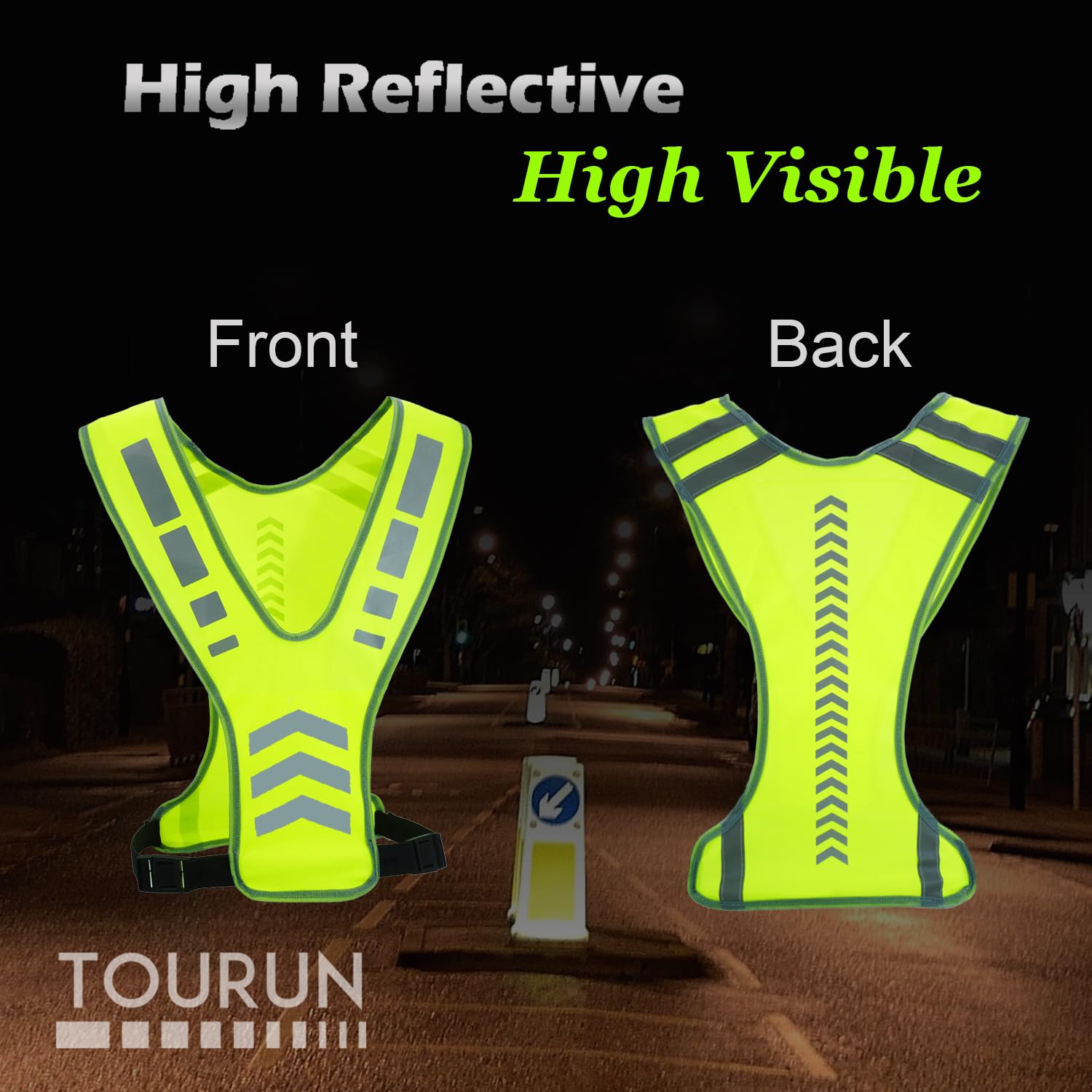 Reflective Running Safety Vest with Pocket for Night Cycling and Walking