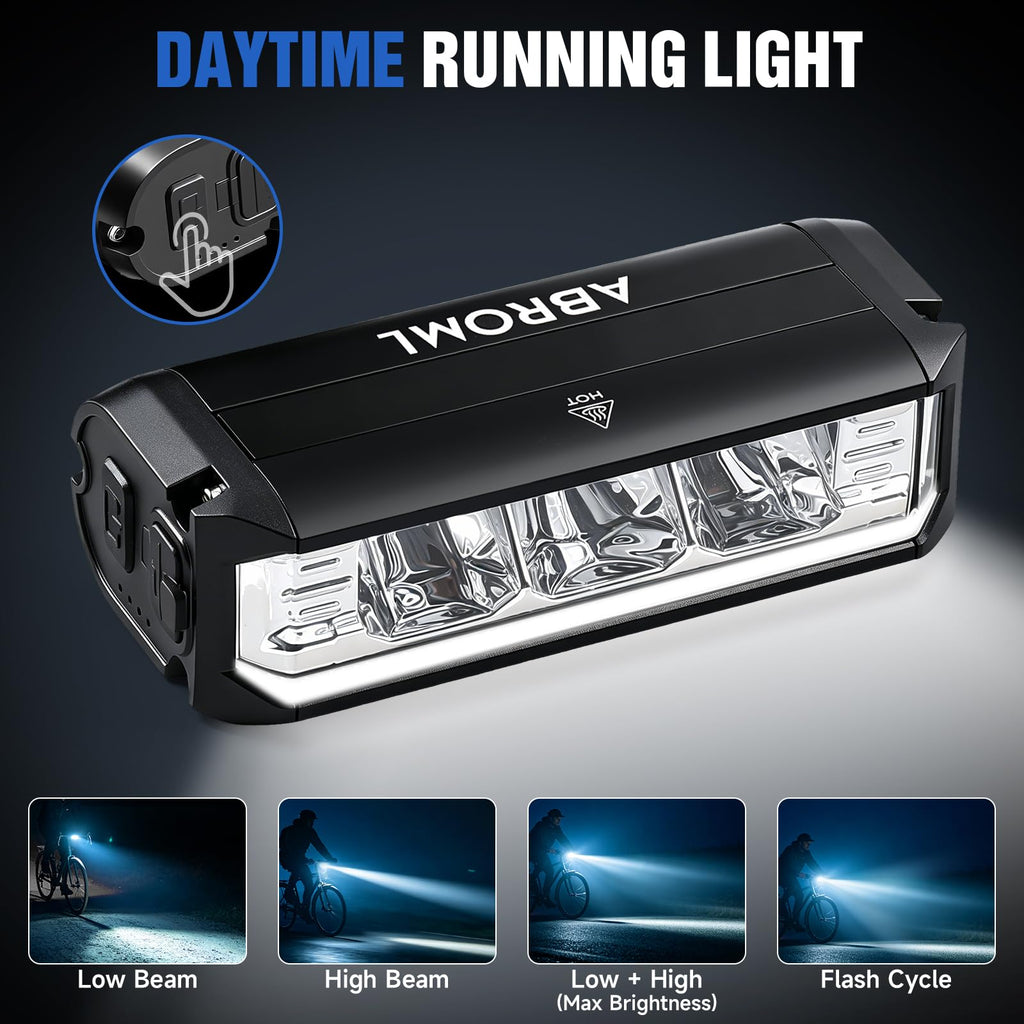 Detachable Bike Phone Holder with IPX5 Rechargeable Headlight