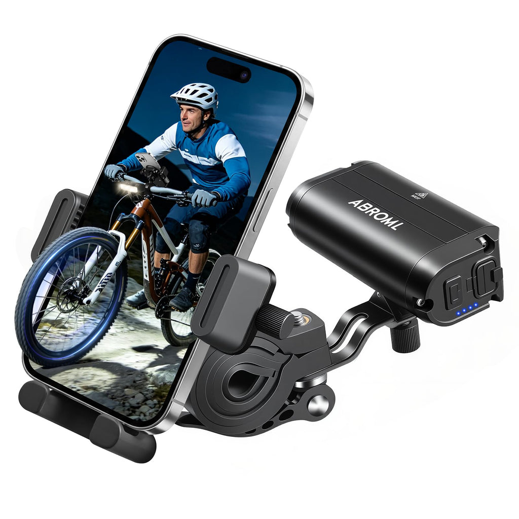 Detachable Bike Phone Holder with IPX5 Rechargeable Headlight