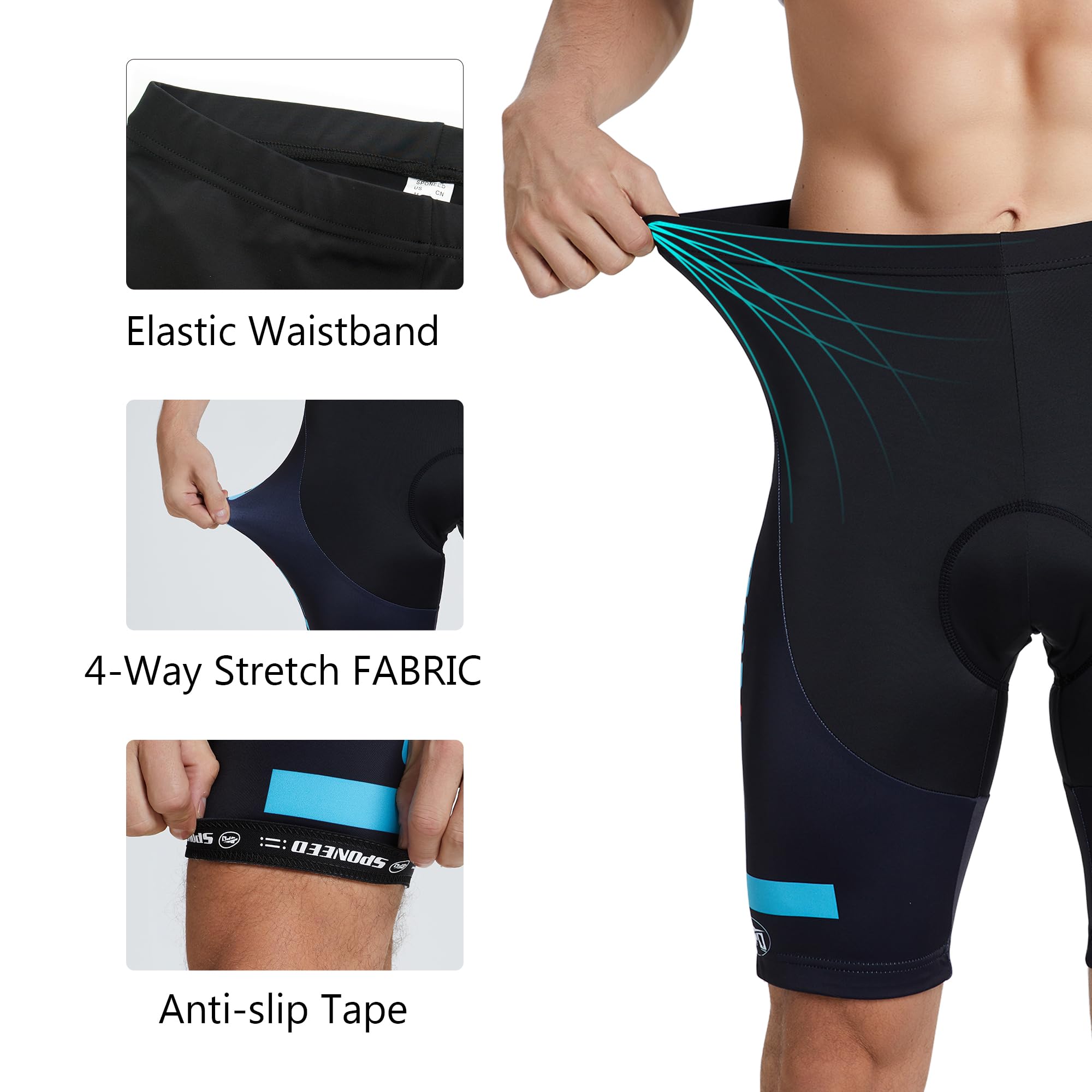 Mens Short Sleeve Cycling Jersey and Padded Road Bike Shorts