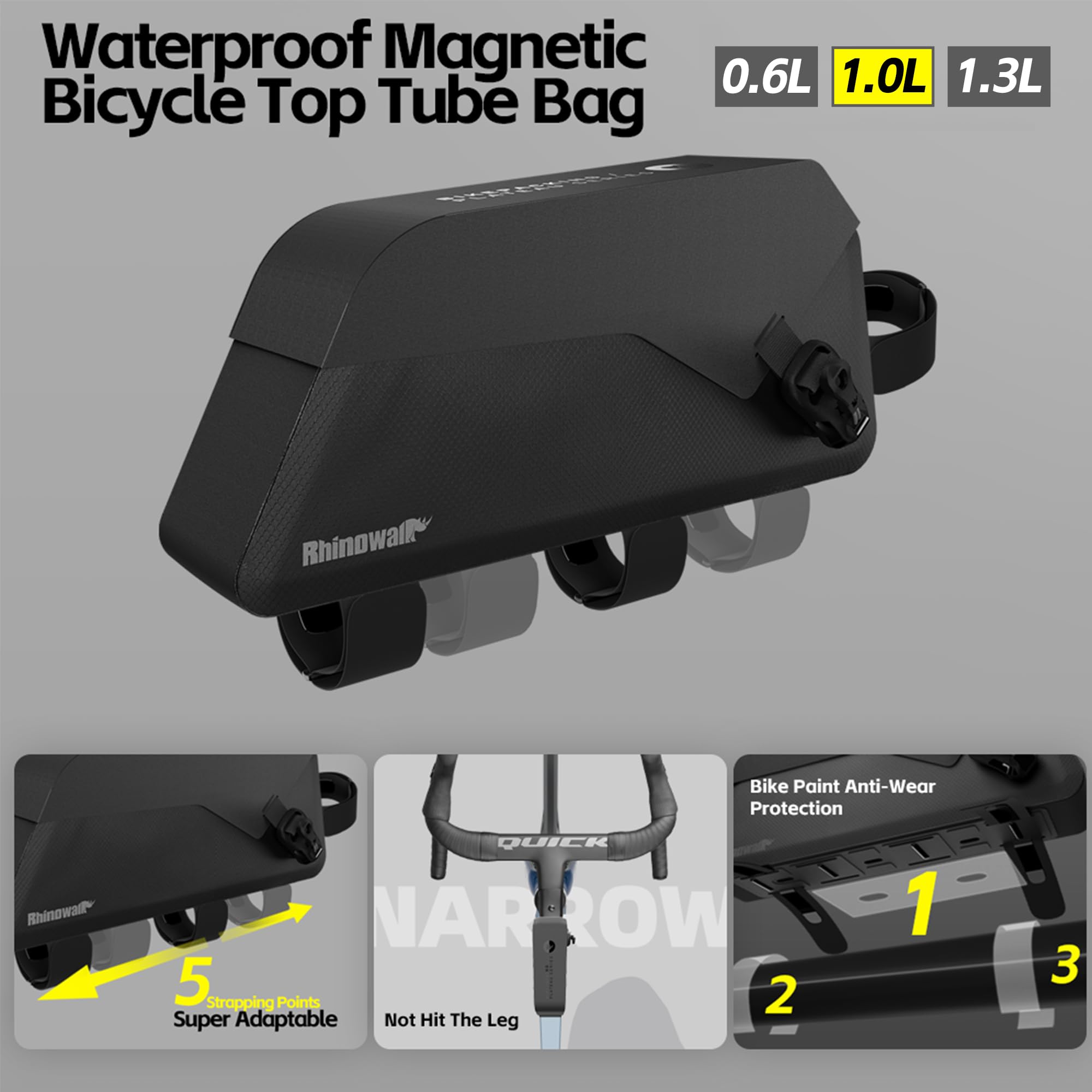 Waterproof Top Tube and Triangle Frame Bags for Road Gravel Mountain Bikes