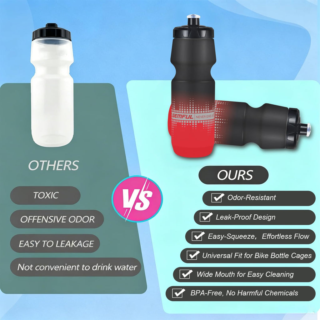 Leakproof 750ml BPA Free Squeeze Bike Water Bottle for Road and MTB