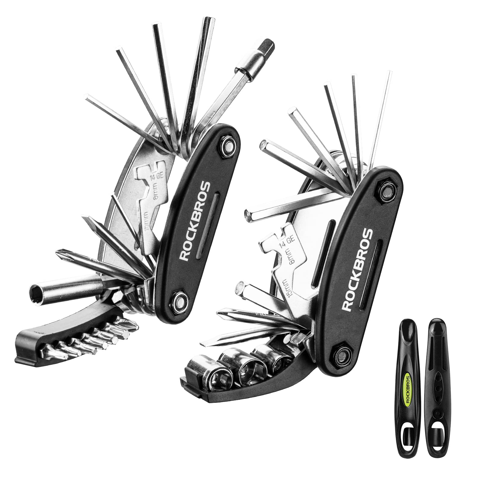 Portable 20 in 1 Folding Bike Multitool with Allen Wrench and Tire Levers