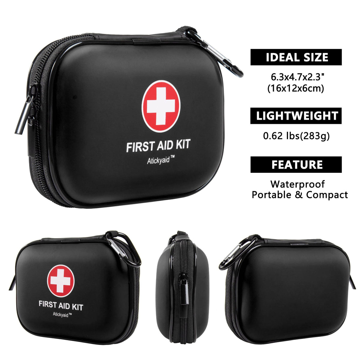 120 Piece Waterproof Mini First Aid Kit for Travel Camping Car and Home
