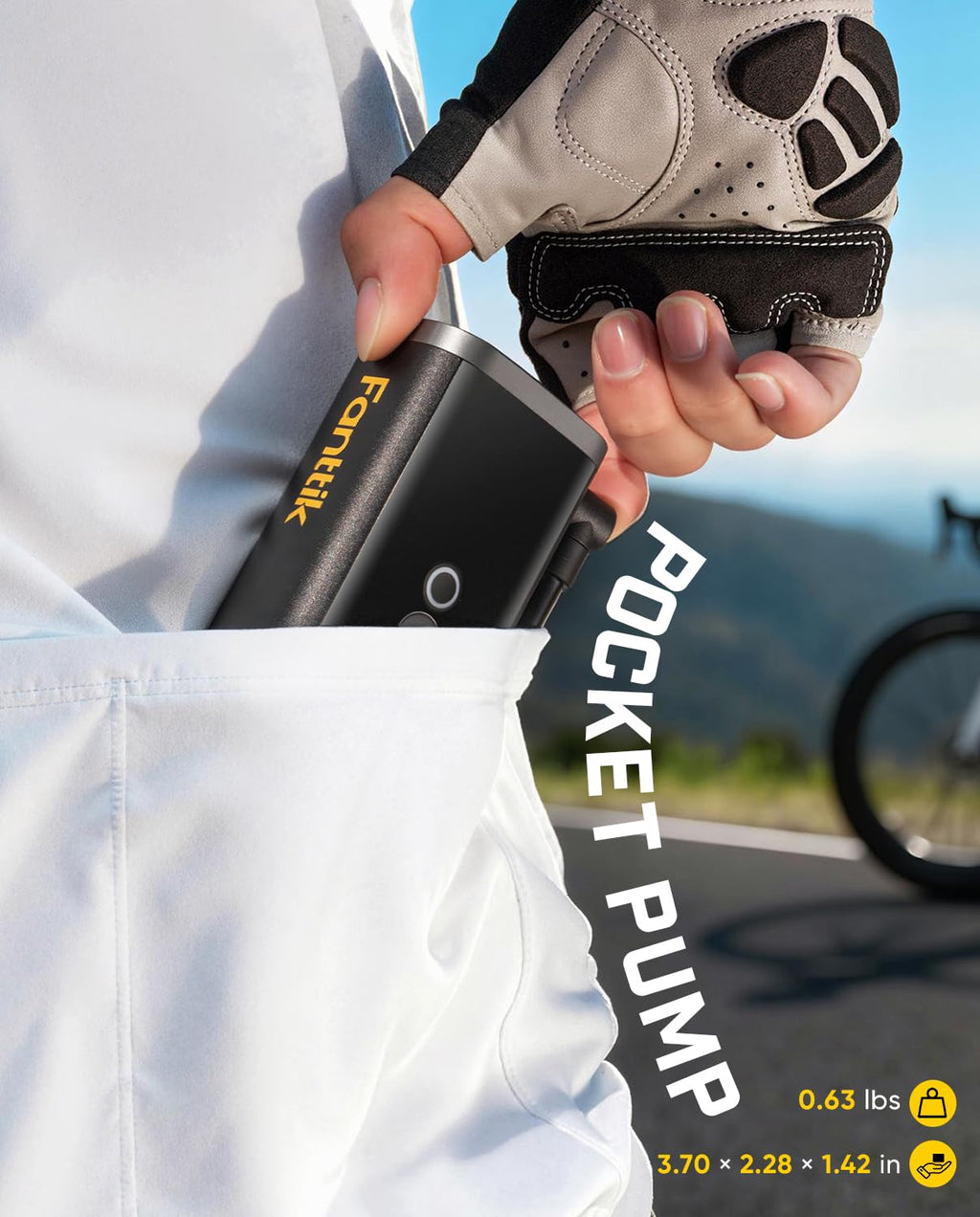 150 PSI Portable Electric Bike Pump with Gauge and Dual Valve Support