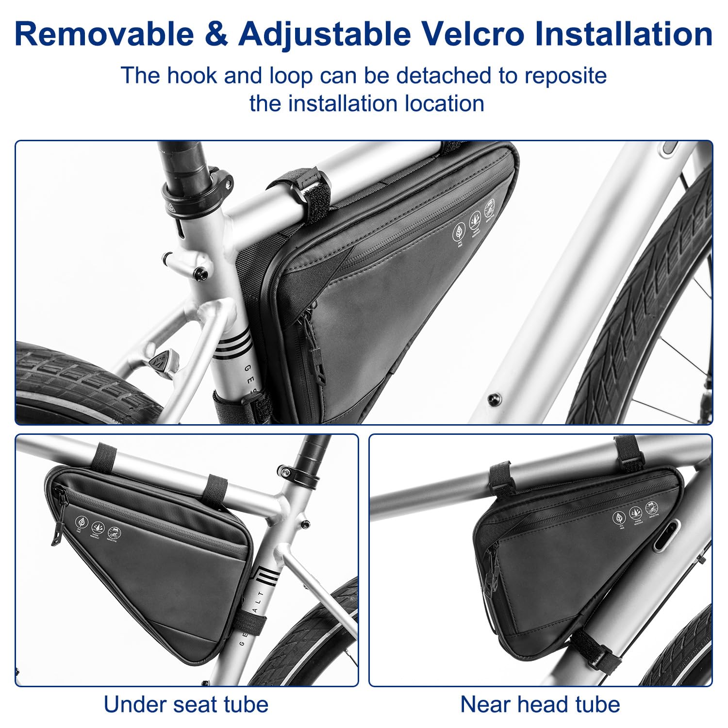 2L Water Resistant Reflective Bike Frame Storage Bag