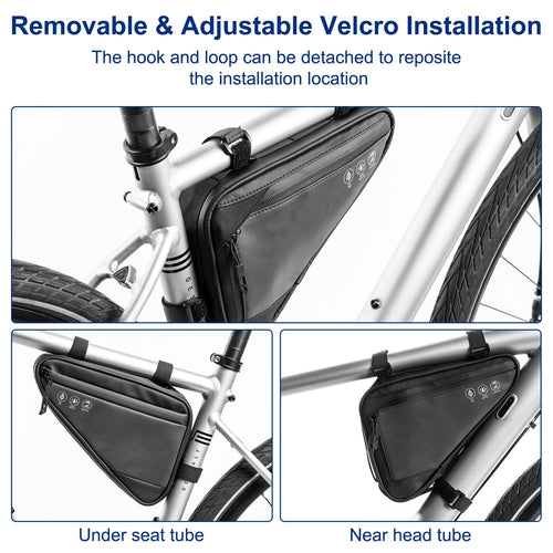 2L Water Resistant Reflective Bike Frame Storage Bag