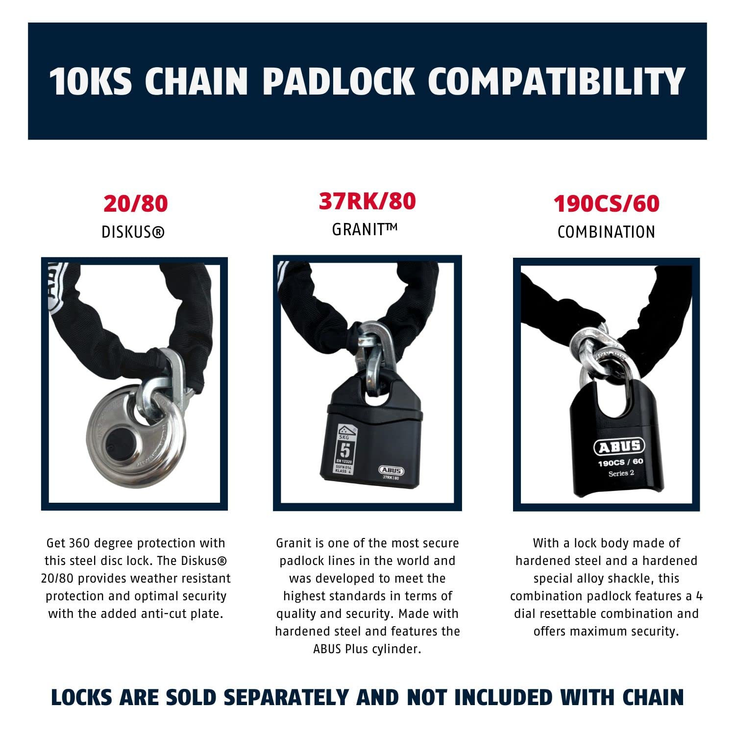 Hardened Steel Square Security Chain for Bikes Trailers and Motorcycles