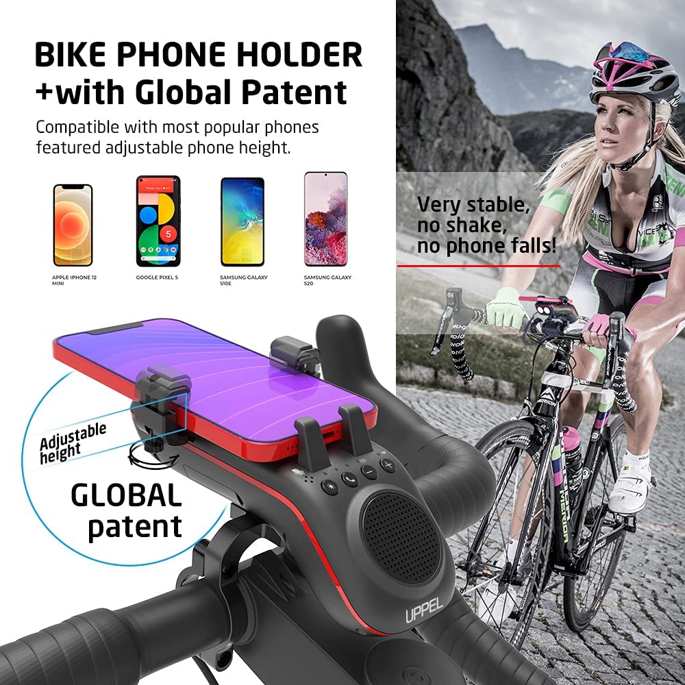 Multifunctional Bike Phone Holder with Speaker Light Horn and Power Bank