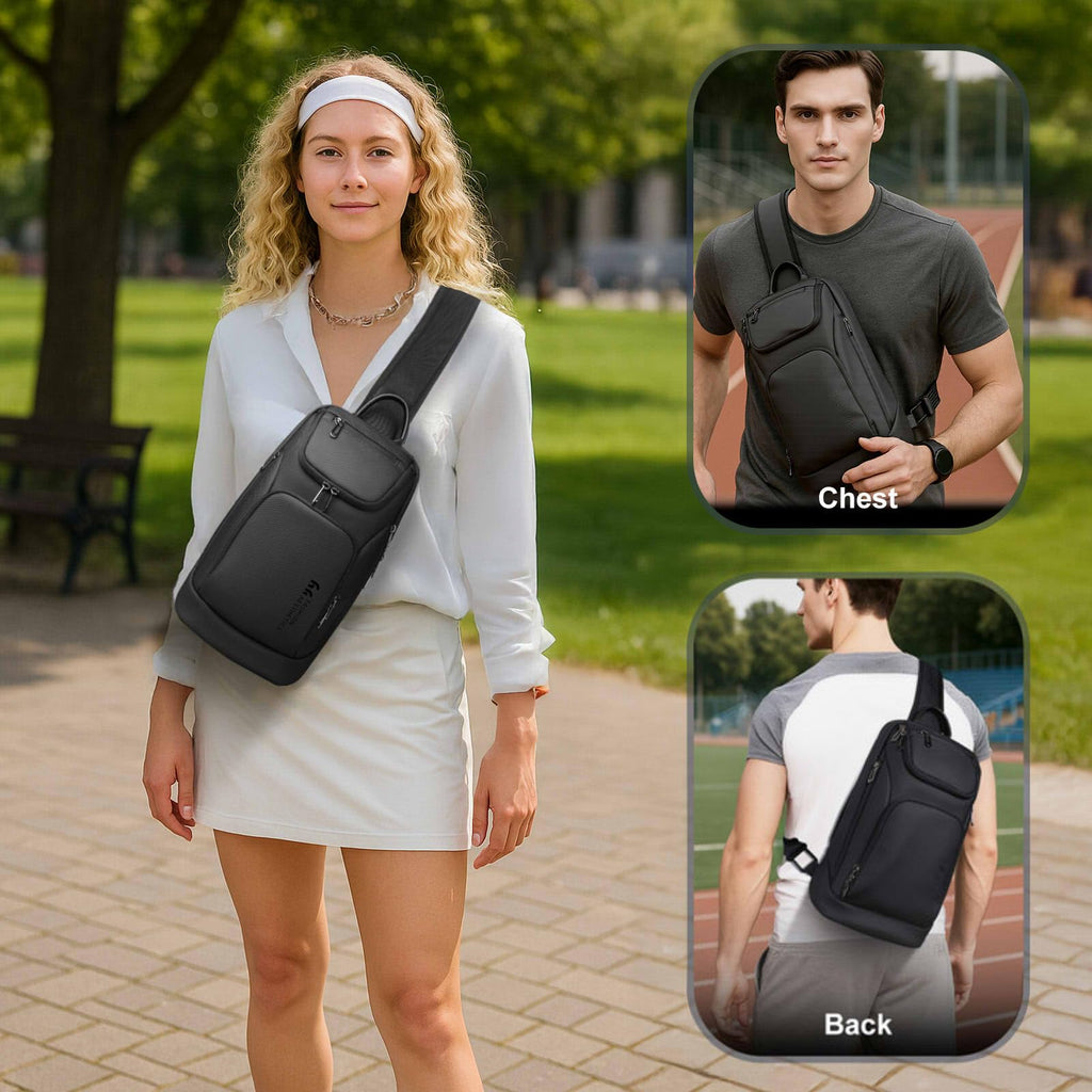 Waterproof Utility Crossbody Sling Bag for Men with Secure Anti Theft Pocket