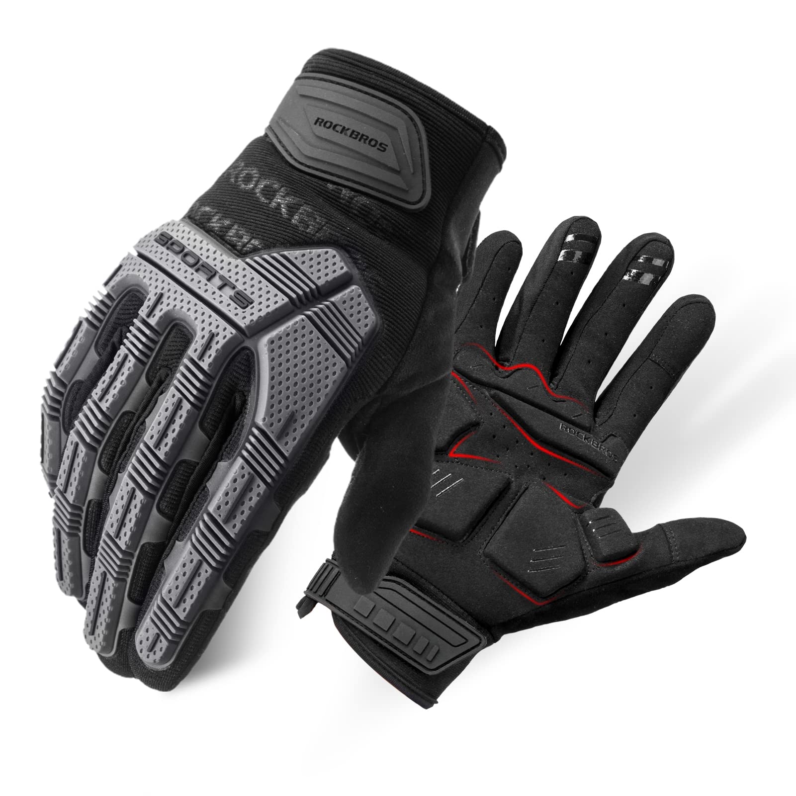 Gel Padded Touchscreen Mountain Bike Gloves with Knuckle Protection