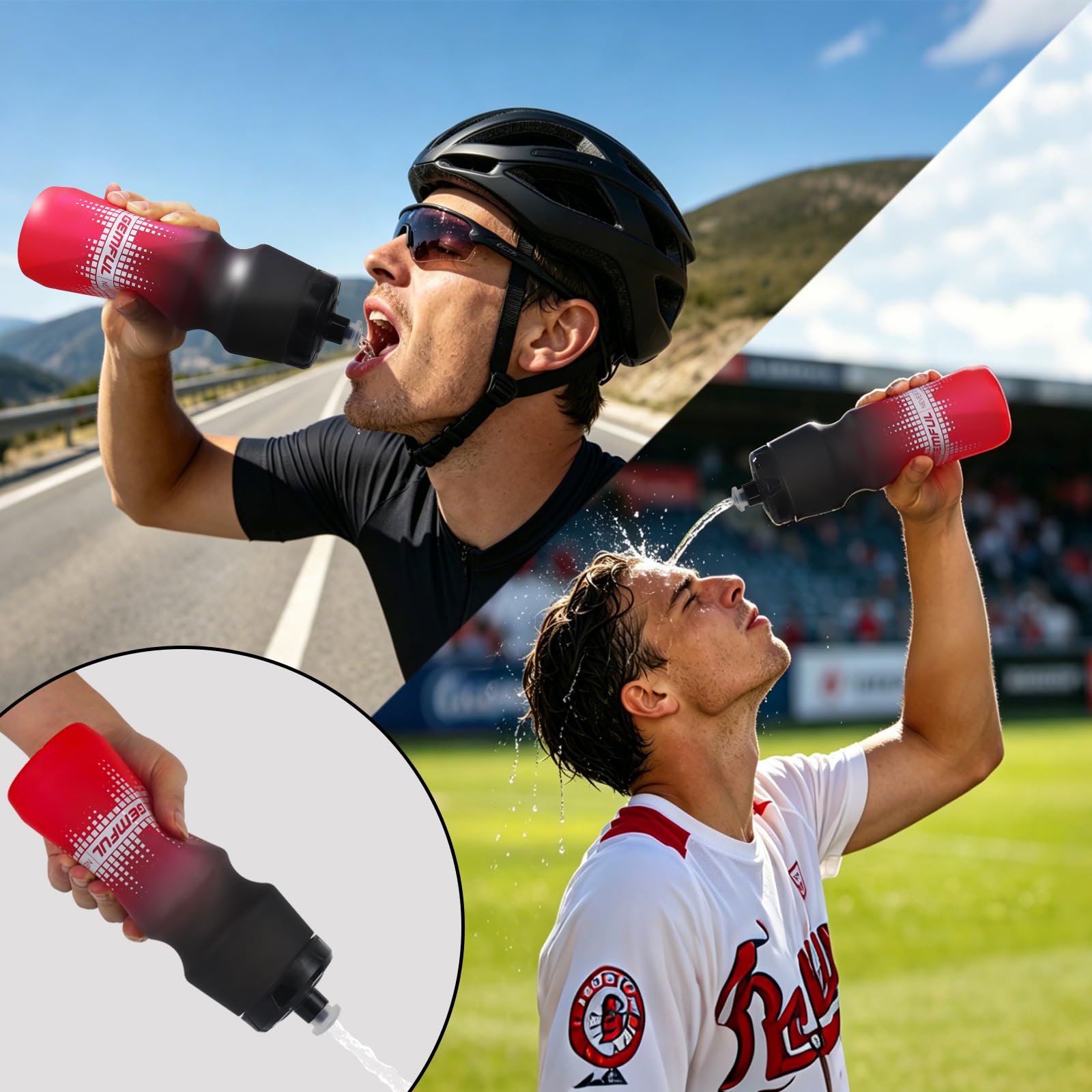 Leakproof 750ml BPA Free Squeeze Bike Water Bottle for Road and MTB