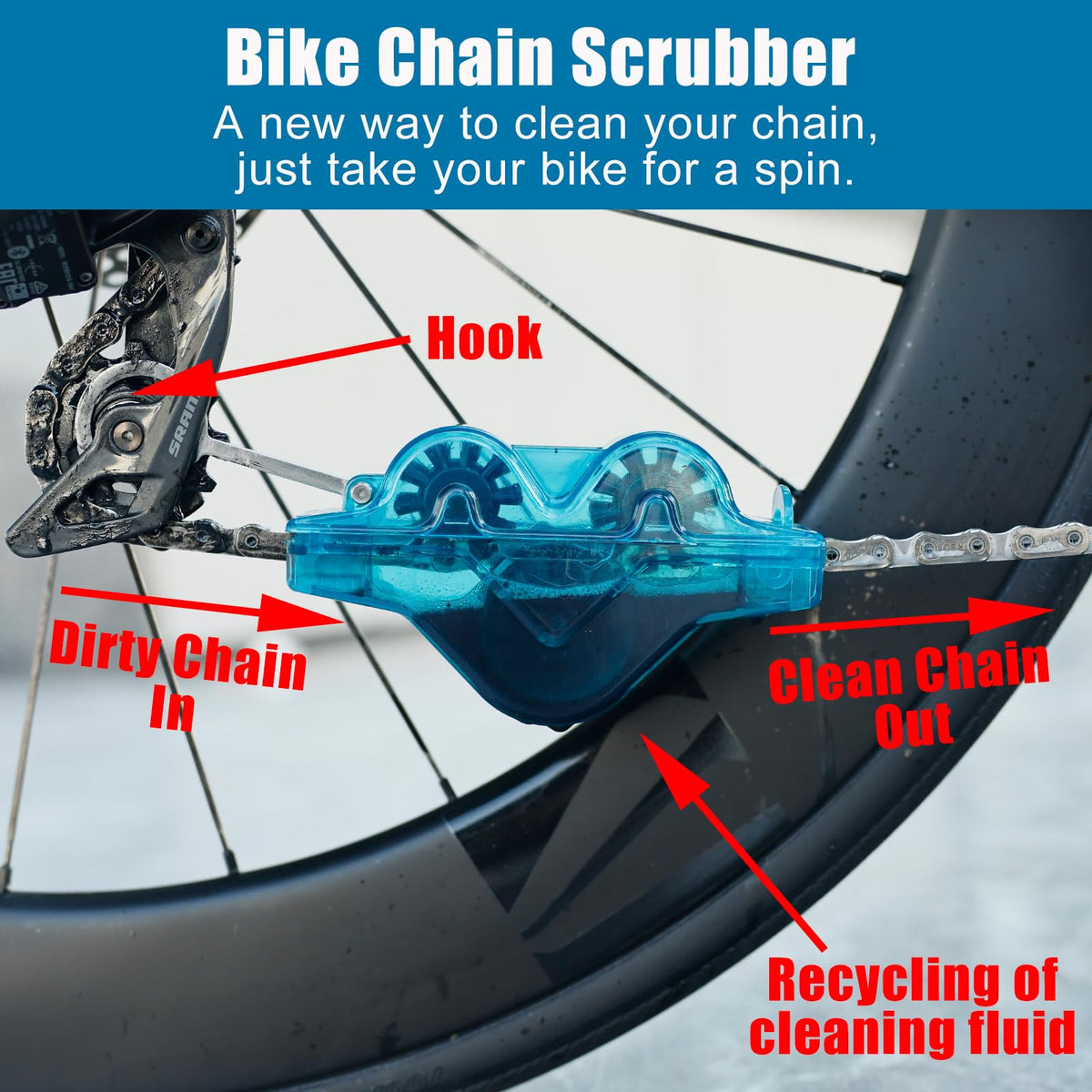 Bike Chain Cleaning Kit with Degreaser Scrubber Brush Lube and Gear Floss