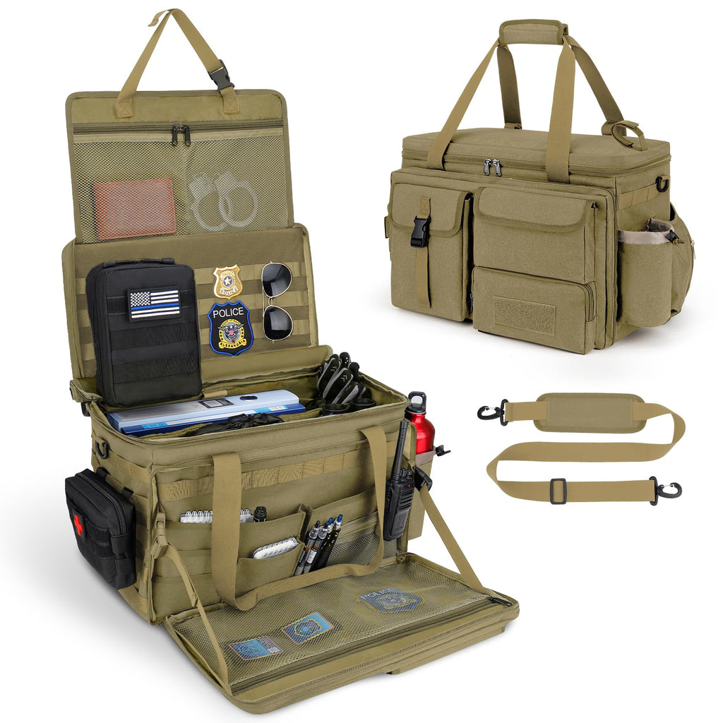 Law Enforcement Patrol Bag and Front Seat Organizer for Police Gear