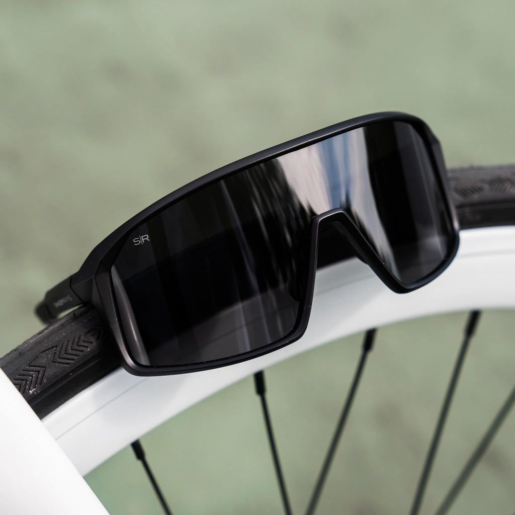 Mens Panoramic Polarized Shield Sunglasses with Single Lens