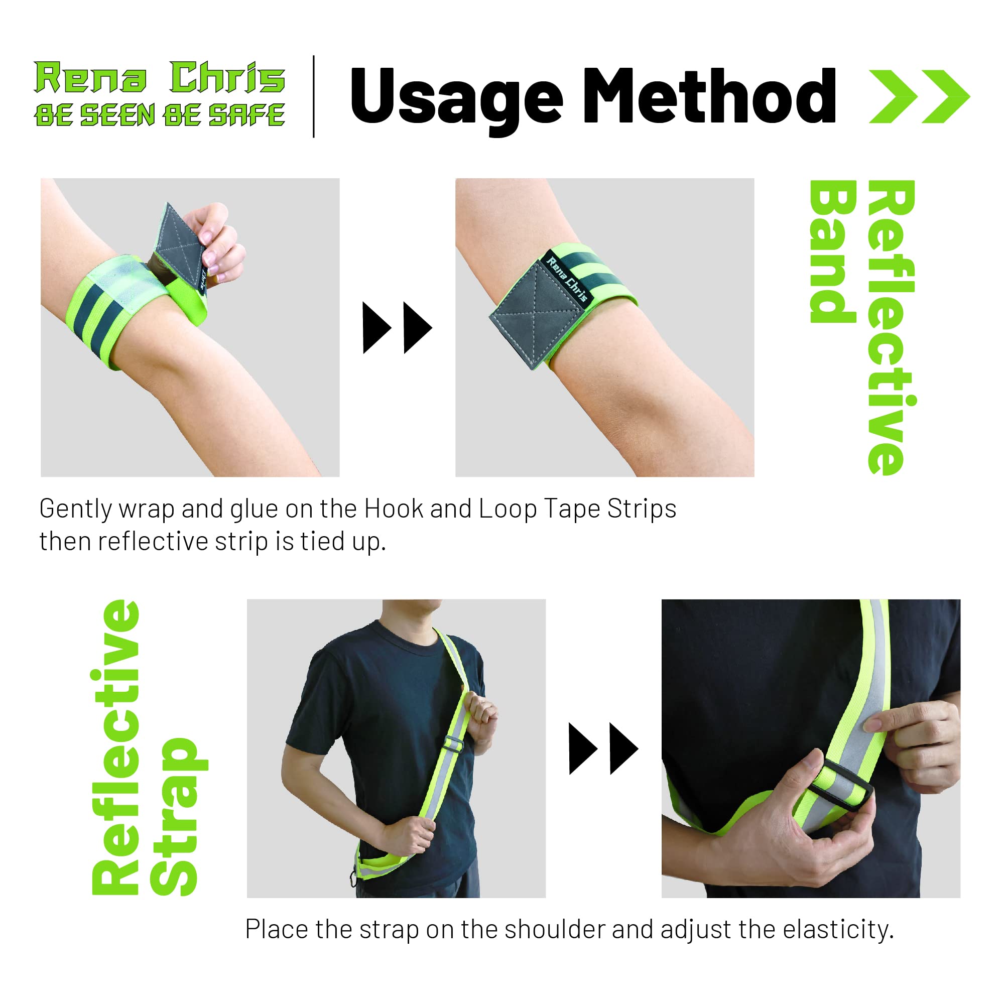 Reflective Sash Belt and Armband for Night Running and Dog Walking