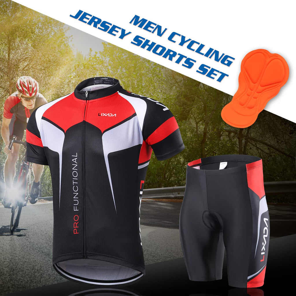 Mens Quick Dry Cycling Jersey and Padded Shorts Set