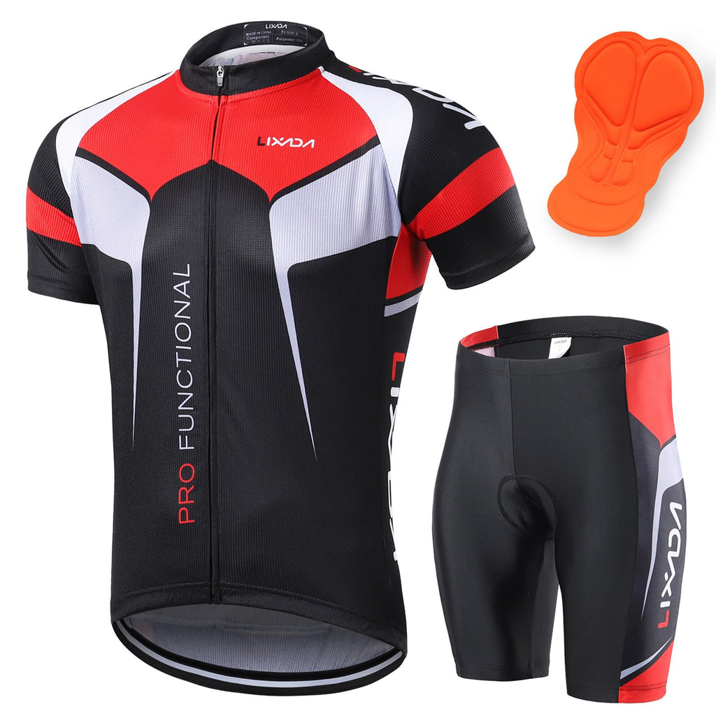 Mens Quick Dry Cycling Jersey and Padded Shorts Set
