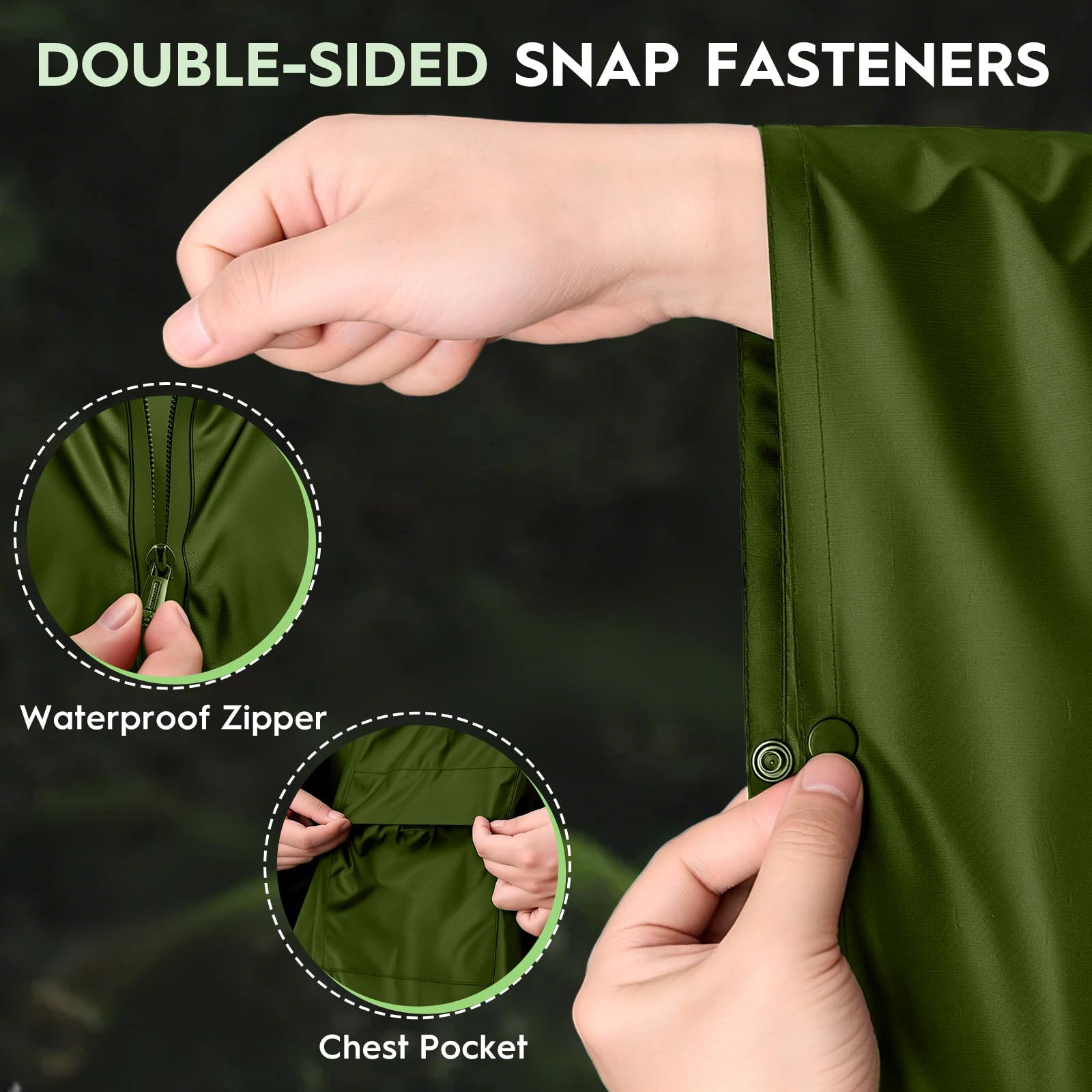 Waterproof 3 in 1 Rain Poncho and Ground Mat for Adults and Youth