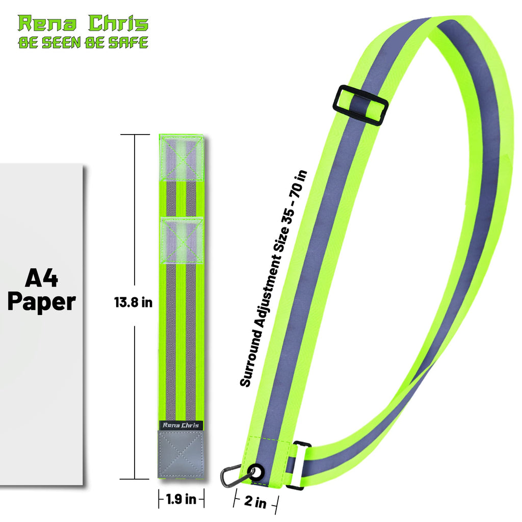 Reflective Sash Belt and Armband for Night Running and Dog Walking