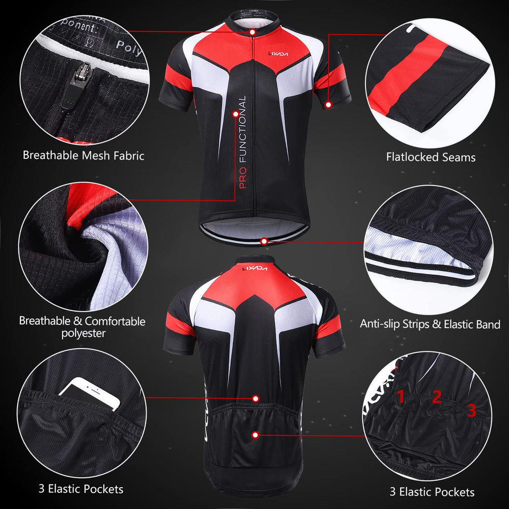 Mens Quick Dry Cycling Jersey and Padded Shorts Set