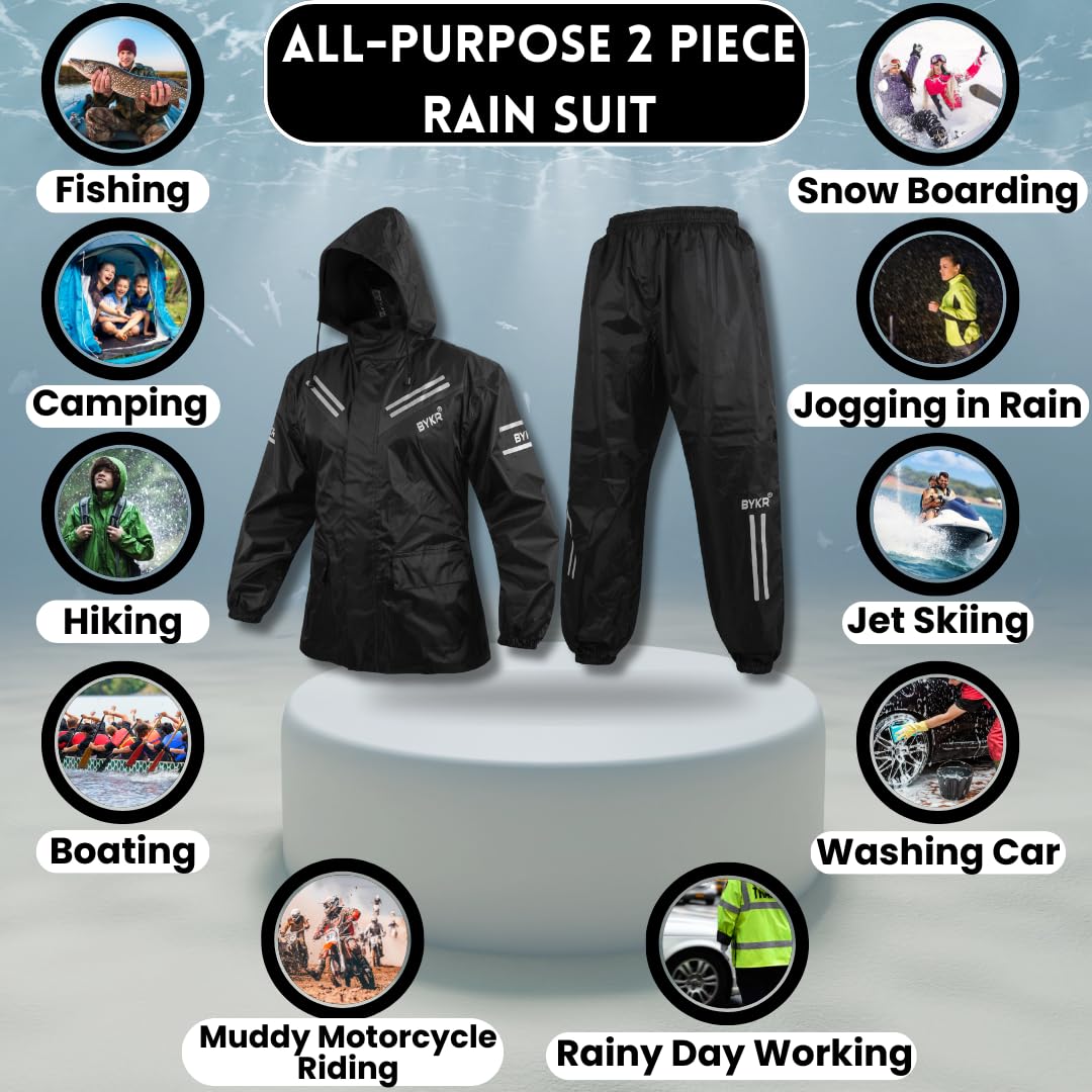 Breathable Waterproof Two Piece Motorcycle Rain Suit for Men and Women