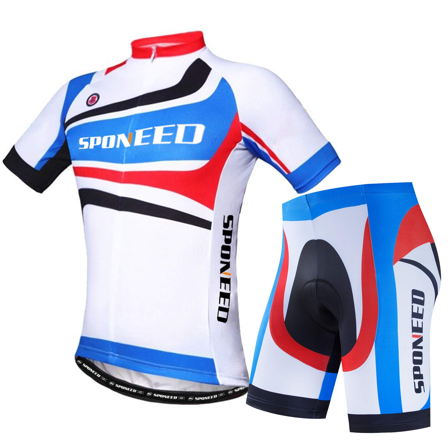 Mens Short Sleeve Cycling Jersey and Padded Road Bike Shorts