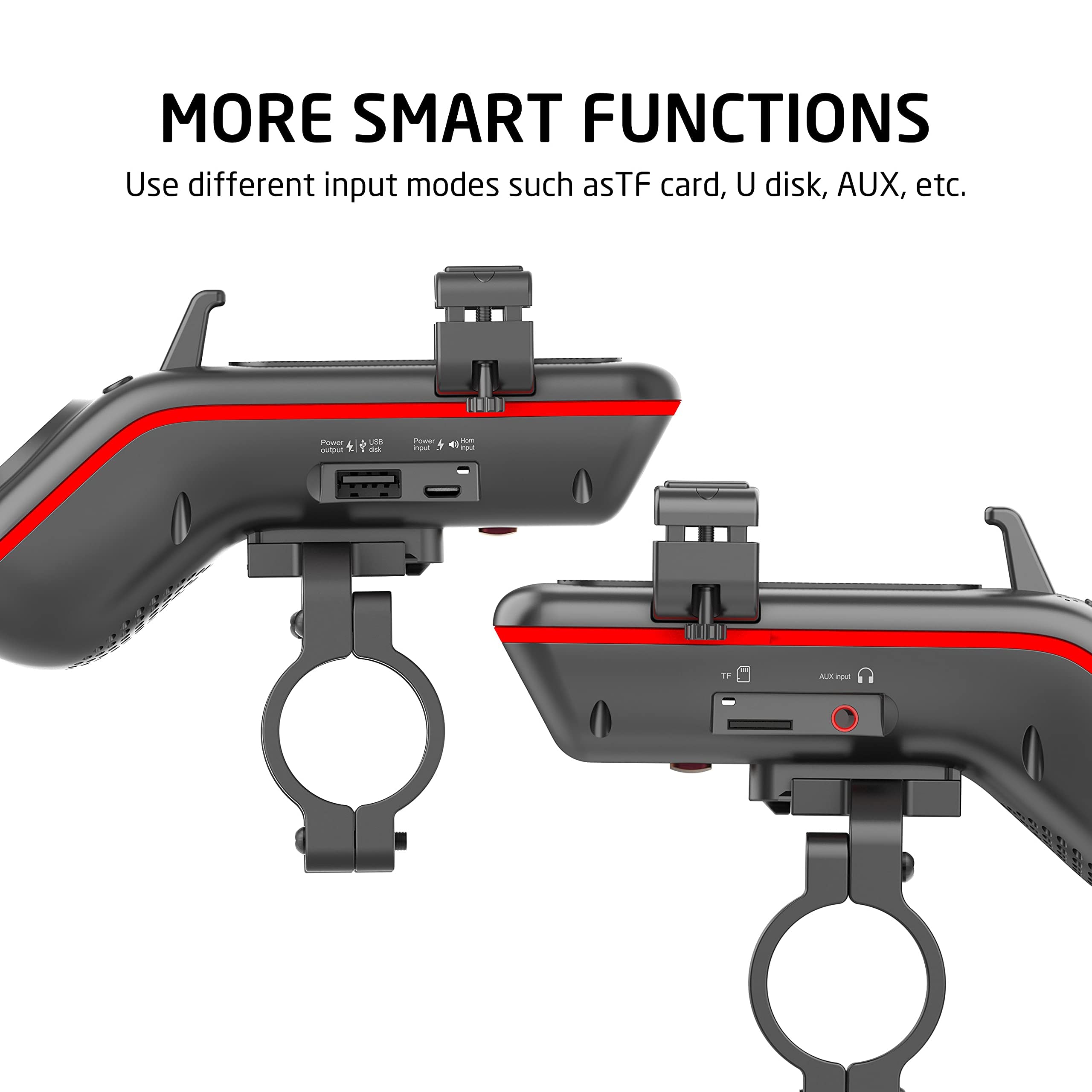 Multifunctional Bike Phone Holder with Speaker Light Horn and Power Bank