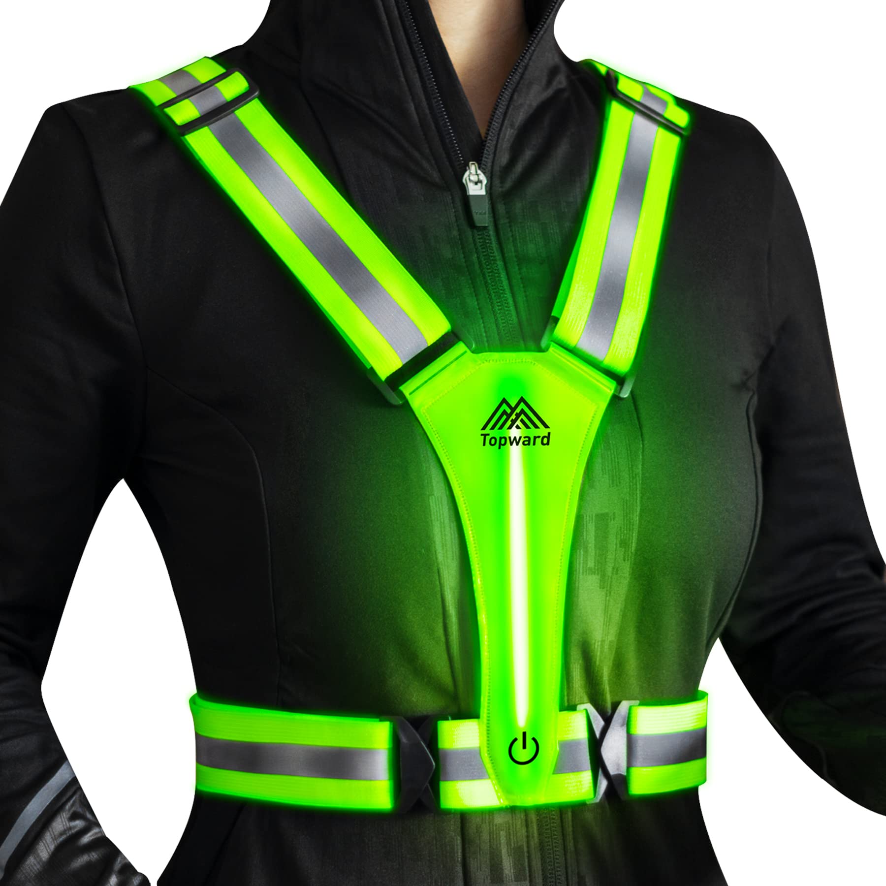 LED Reflective Safety Vest for Night Running Walking and Cycling