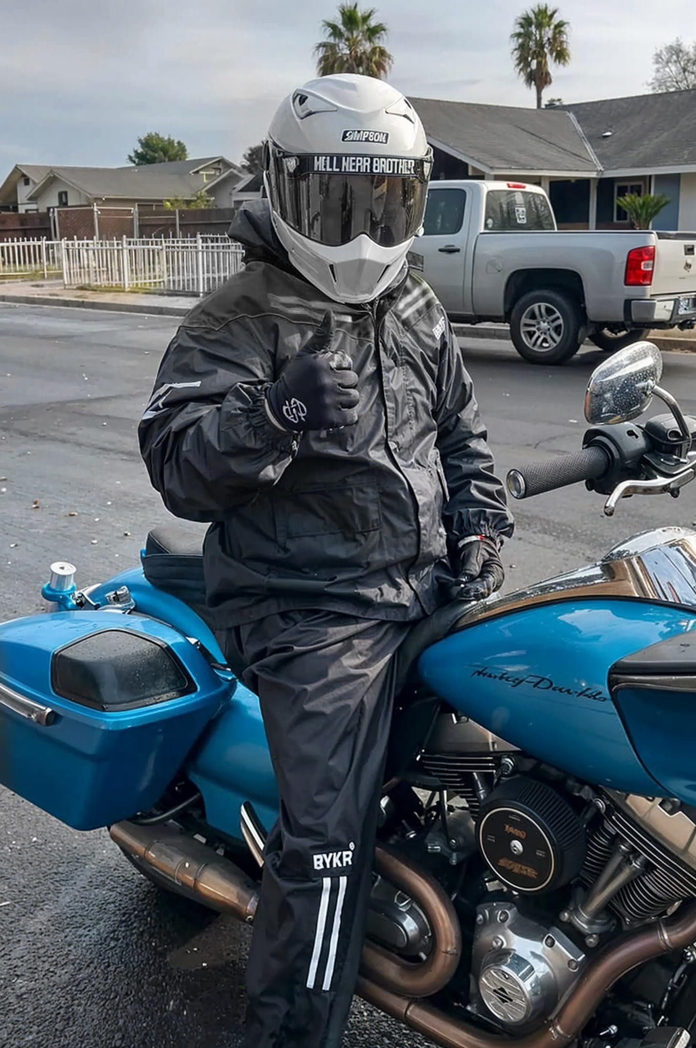 Breathable Waterproof Two Piece Motorcycle Rain Suit for Men and Women