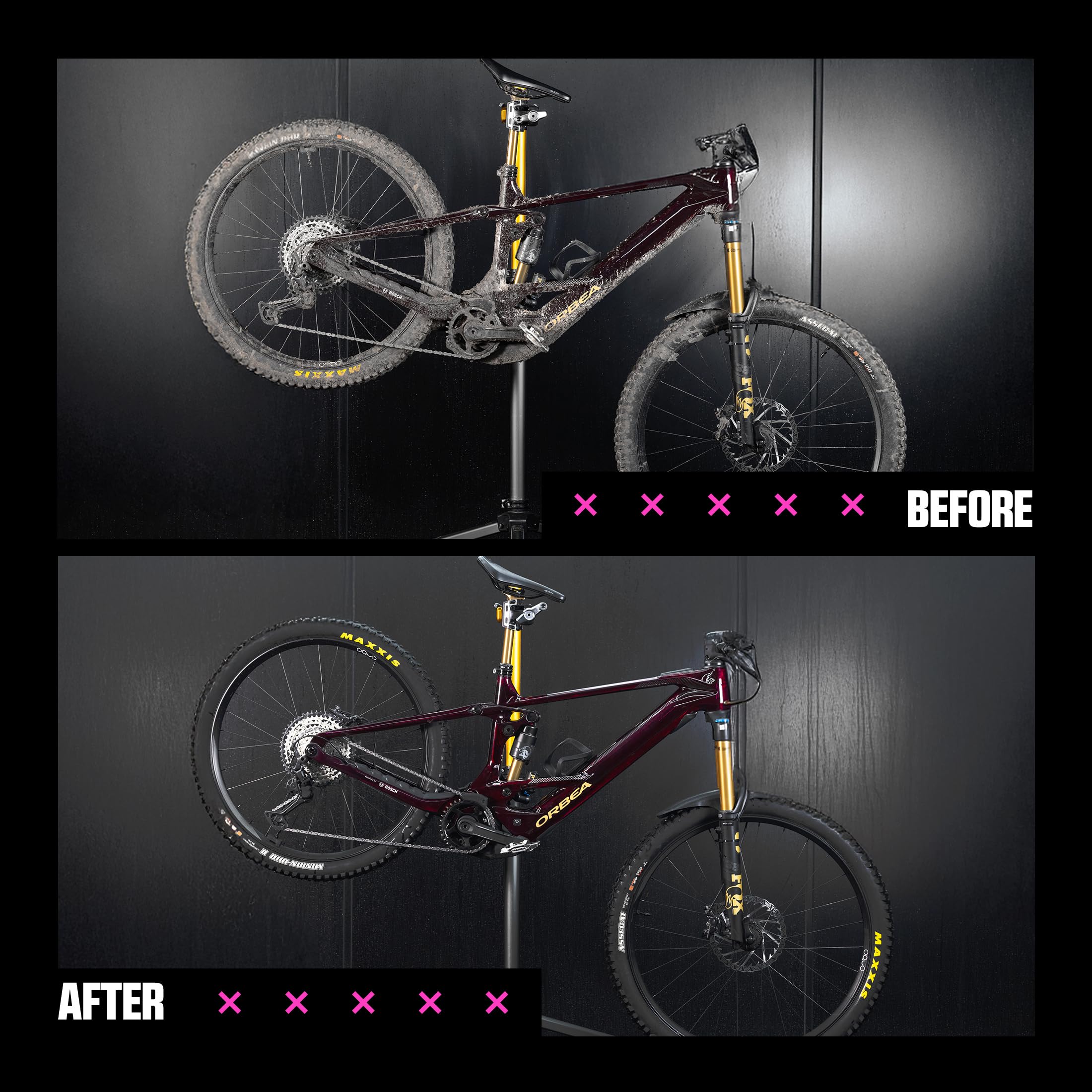 Complete Bicycle Cleaning Kit with Cleaner Protectant Brushes and Lubricant