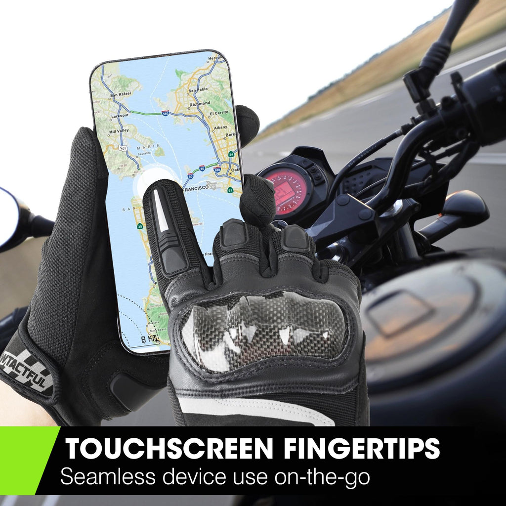 Mens Lightweight Breathable Touchscreen Motorcycle Riding Gloves