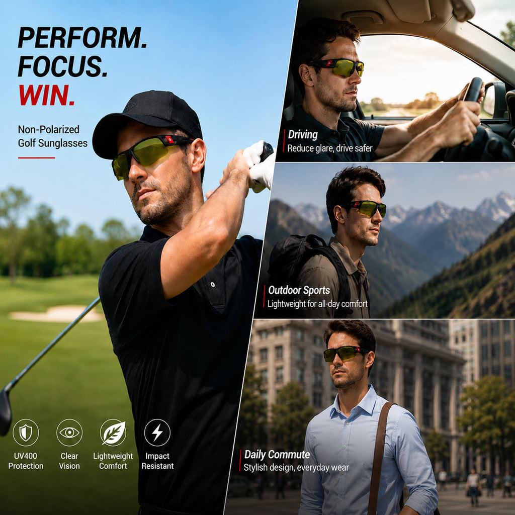 Wrap Semi Rimless Sports Sunglasses with UV400 Protection