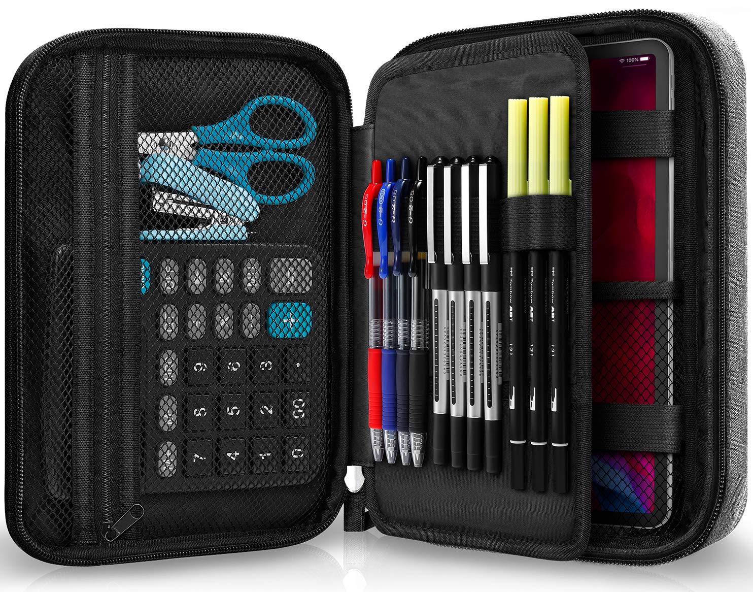 Large Capacity Pencil Case and Art Supply Organizer for School and Office