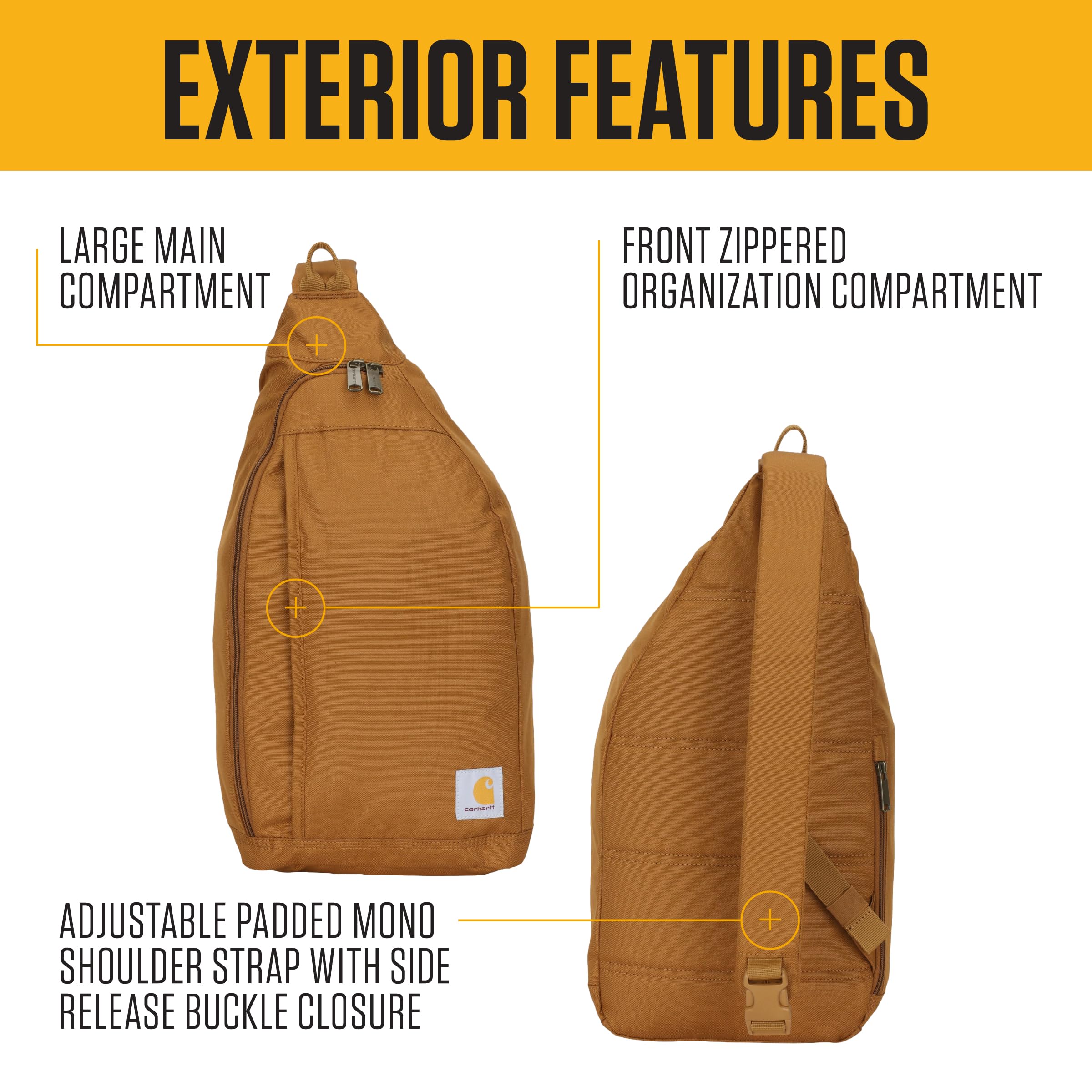 Durable Crossbody Sling Bag with Tablet Sleeve and Side Release Buckle