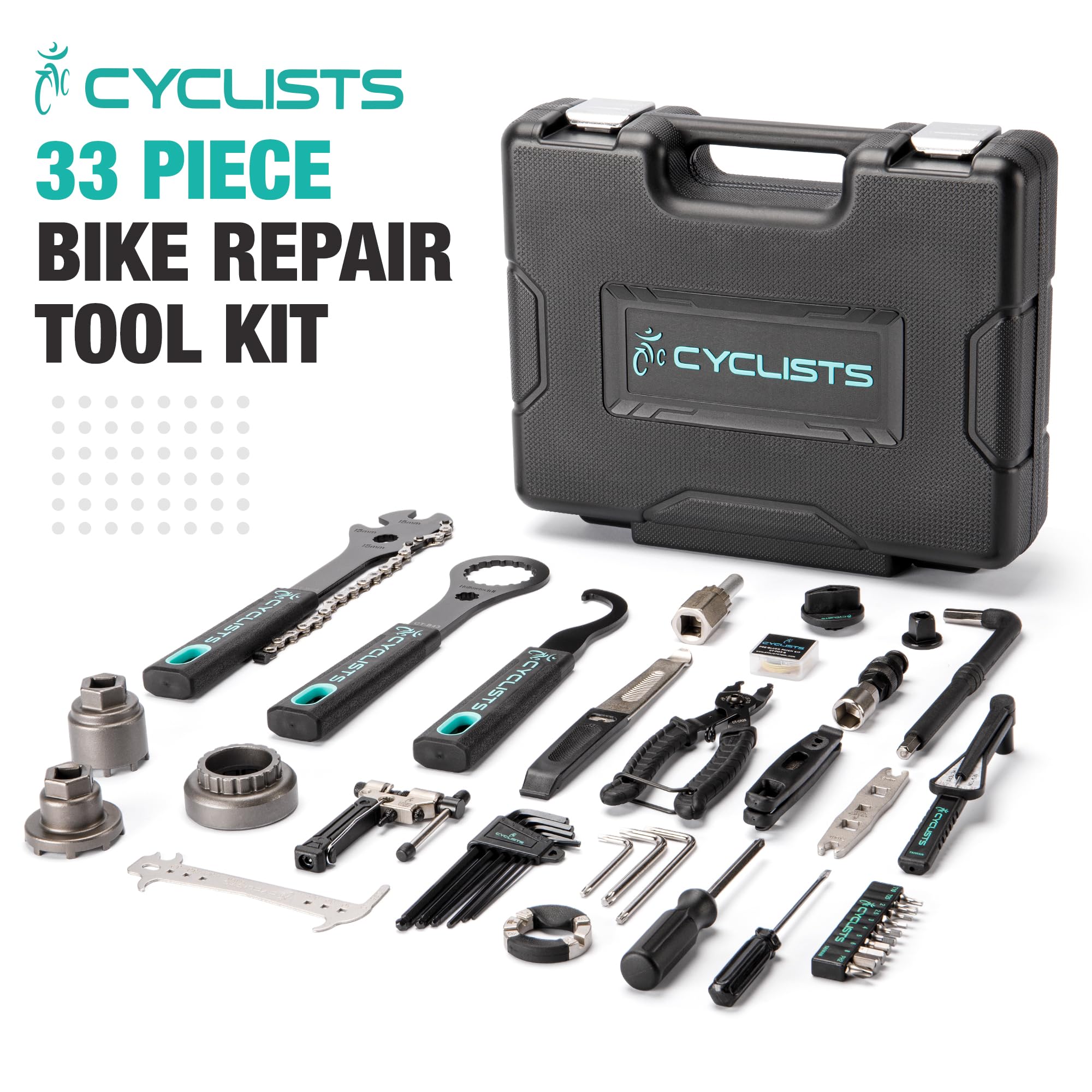 33 Piece E Bike Repair Tool Kit for Road and Mountain Bikes