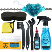 Bike Chain Cleaning Kit with Degreaser Scrubber Brush Lube and Gear Floss