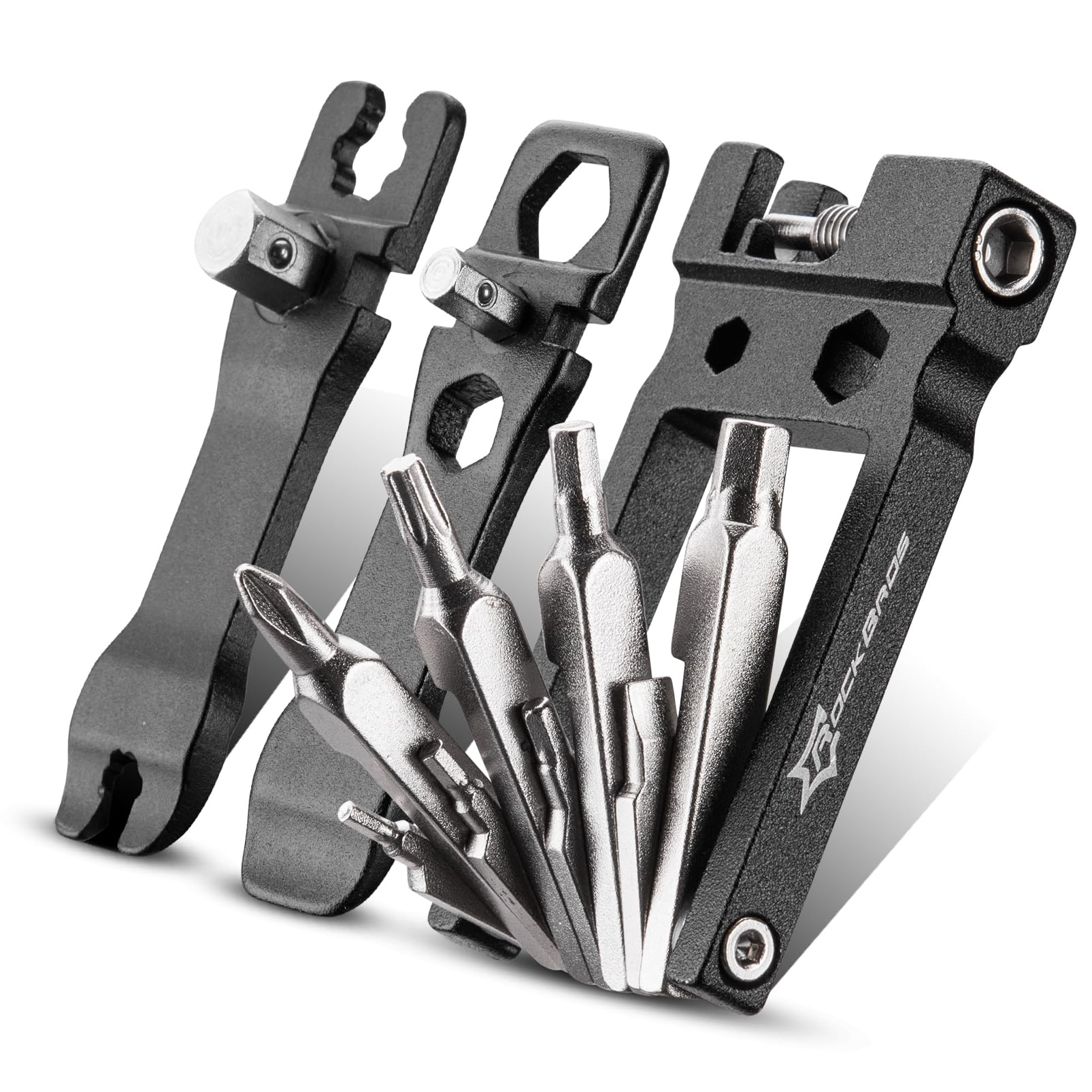 Portable 20 in 1 Folding Bike Multitool with Allen Wrench and Tire Levers