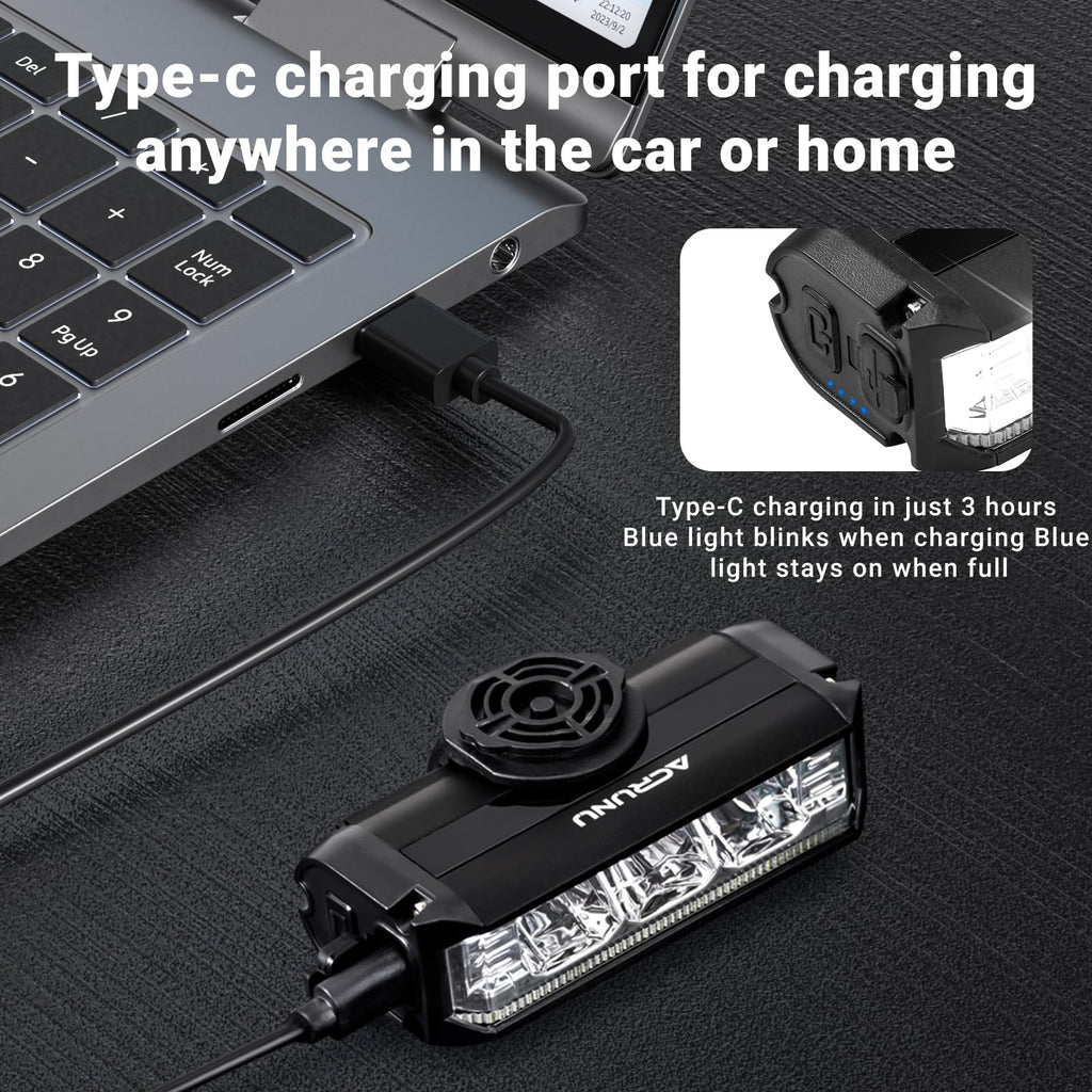 3400 Lumen USB Rechargeable IPX6 Waterproof LED Bike Light Five Modes