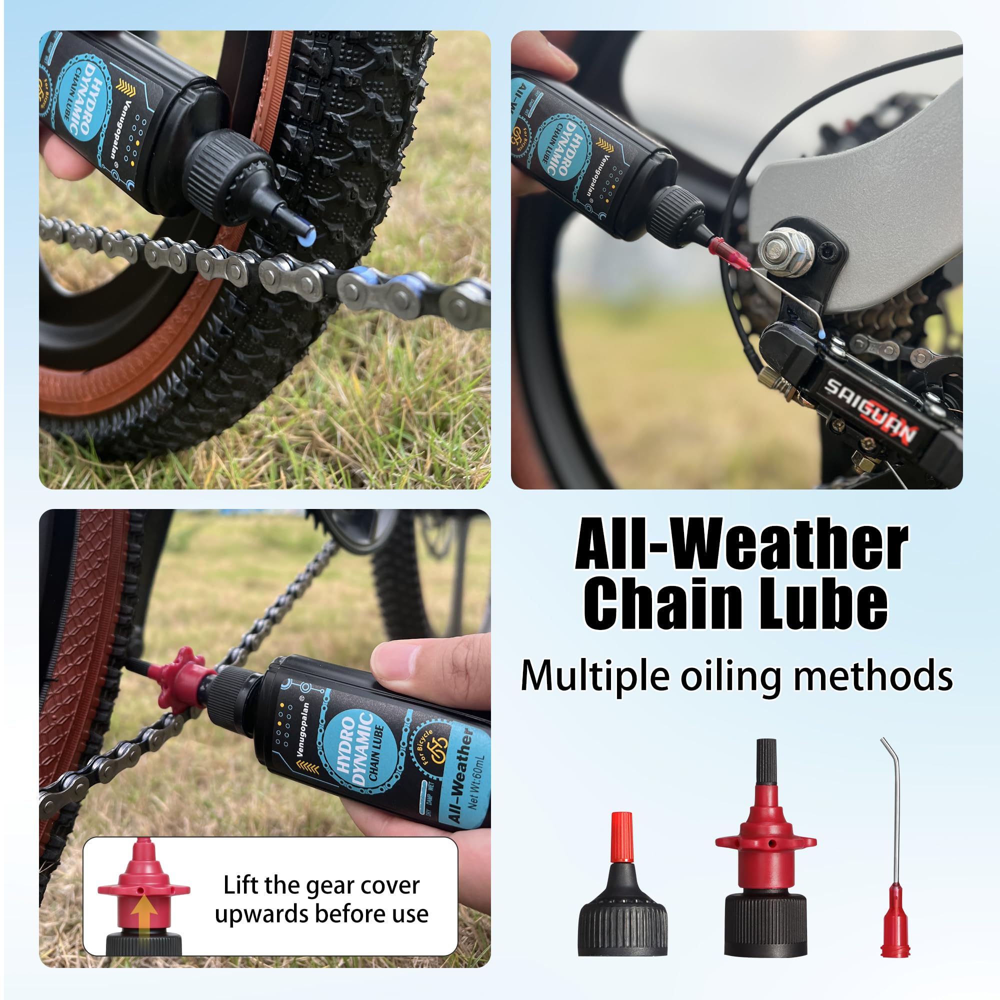 Bike Chain Cleaning Kit with Degreaser Scrubber Brush Lube and Gear Floss