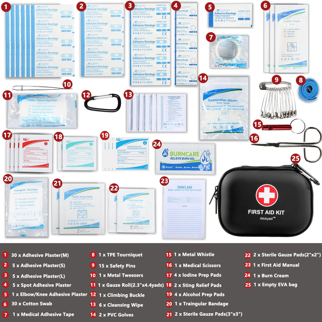 120 Piece Waterproof Mini First Aid Kit for Travel Camping Car and Home