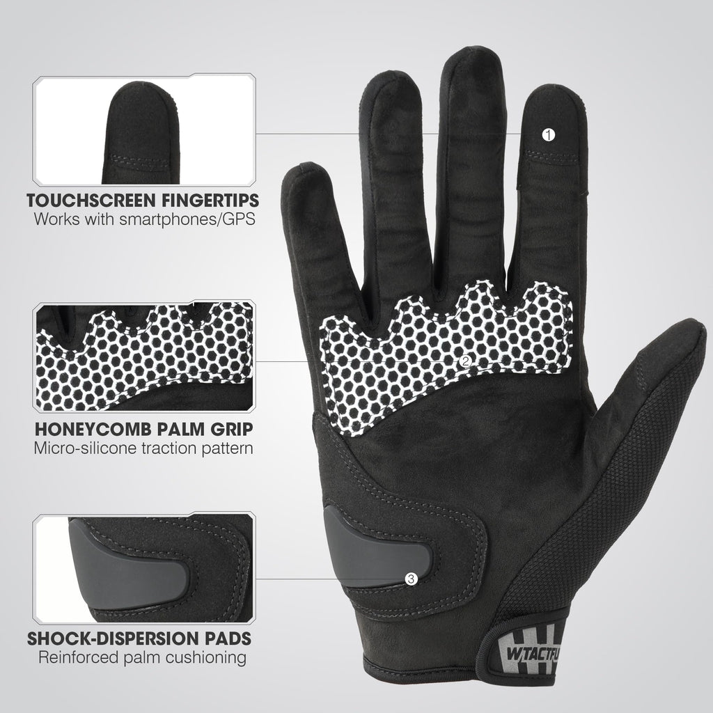 Mens Lightweight Breathable Touchscreen Motorcycle Riding Gloves