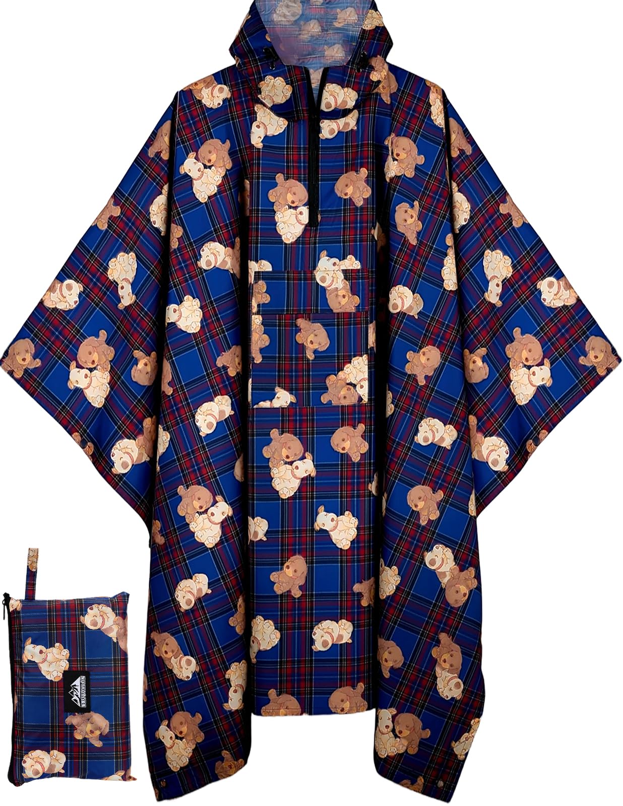 Waterproof 3 in 1 Rain Poncho and Ground Mat for Adults and Youth